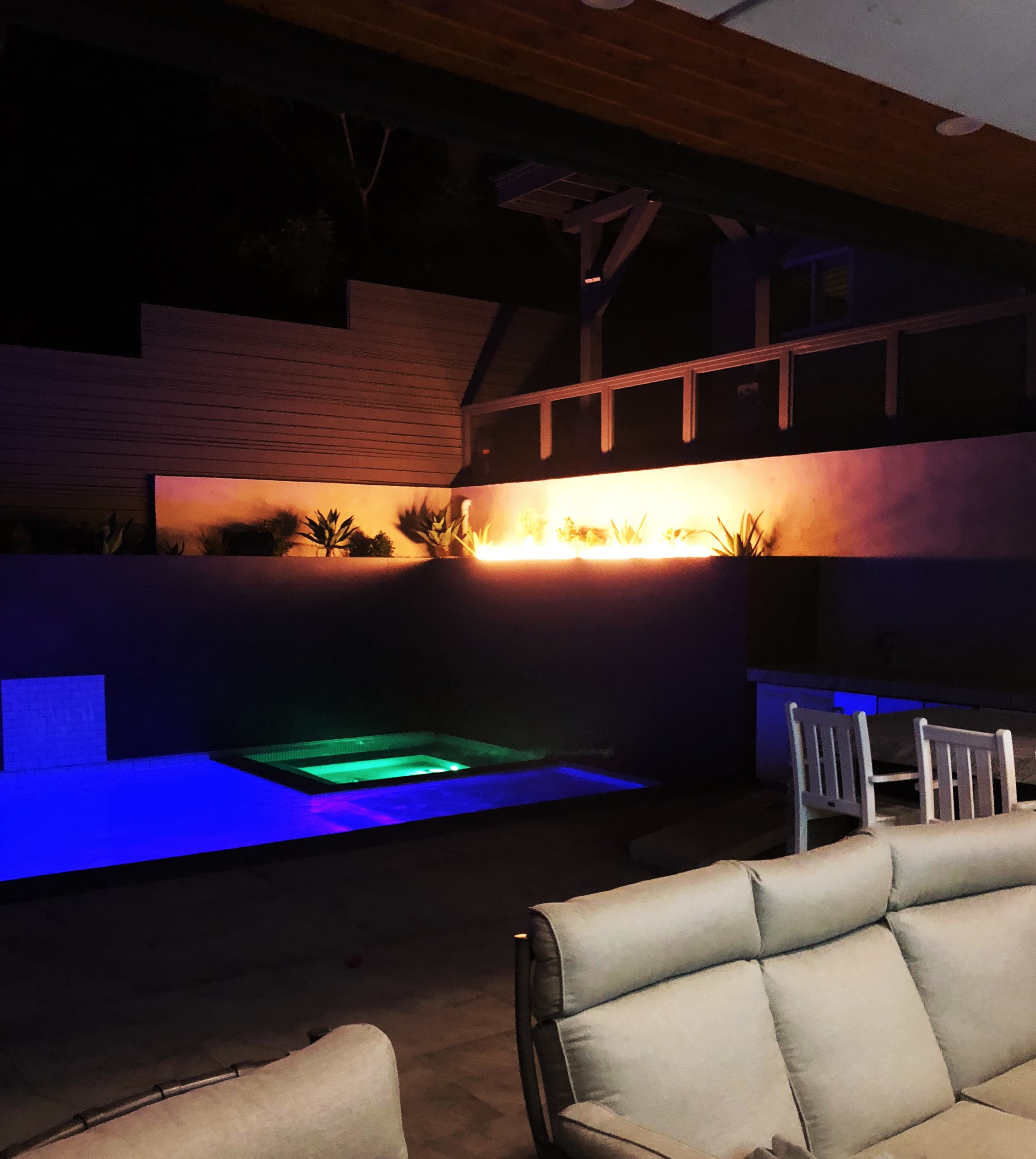 Pool and Landscape Design in San Diego with Fire Pit Architectural Element