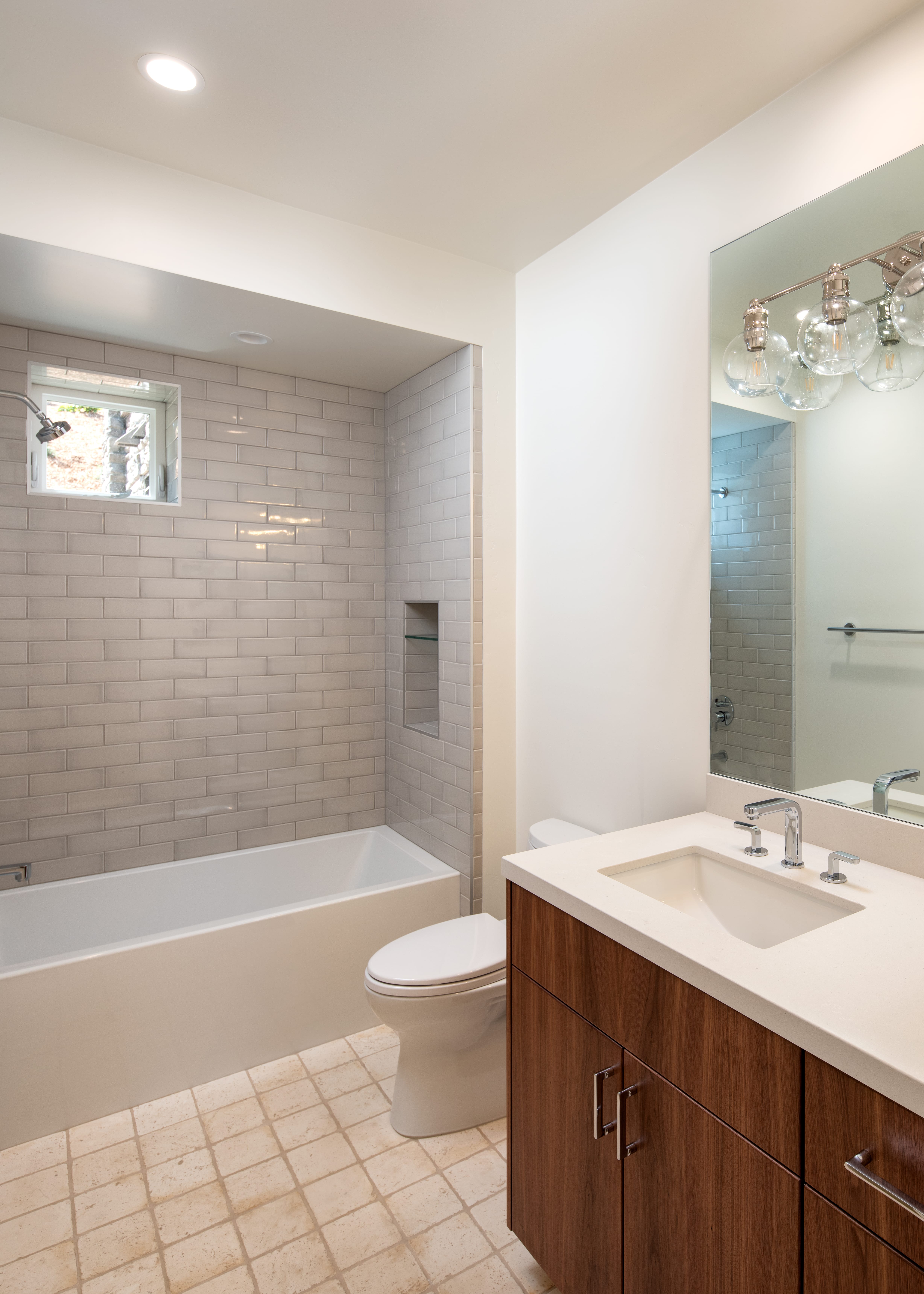 Marble tile shower design